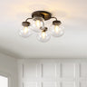 Piper 4-Light Farmhouse Rustic Iron/Glass LED Semi Flush Mount
