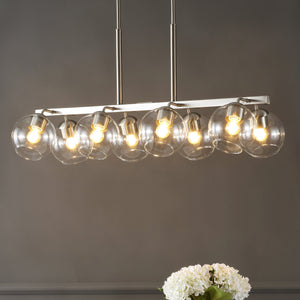 Julian-8-Light-Farmhouse-Bohemian-Iron/Glass-Linear-LED-Pendant-Pendants