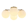Orly 4-Light Bohemian Farmhouse Iron/Frosted Glass LED Semi Flush Mount
