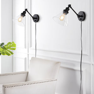 Cowie Iron/Glass Adjustable LED Wall Sconce