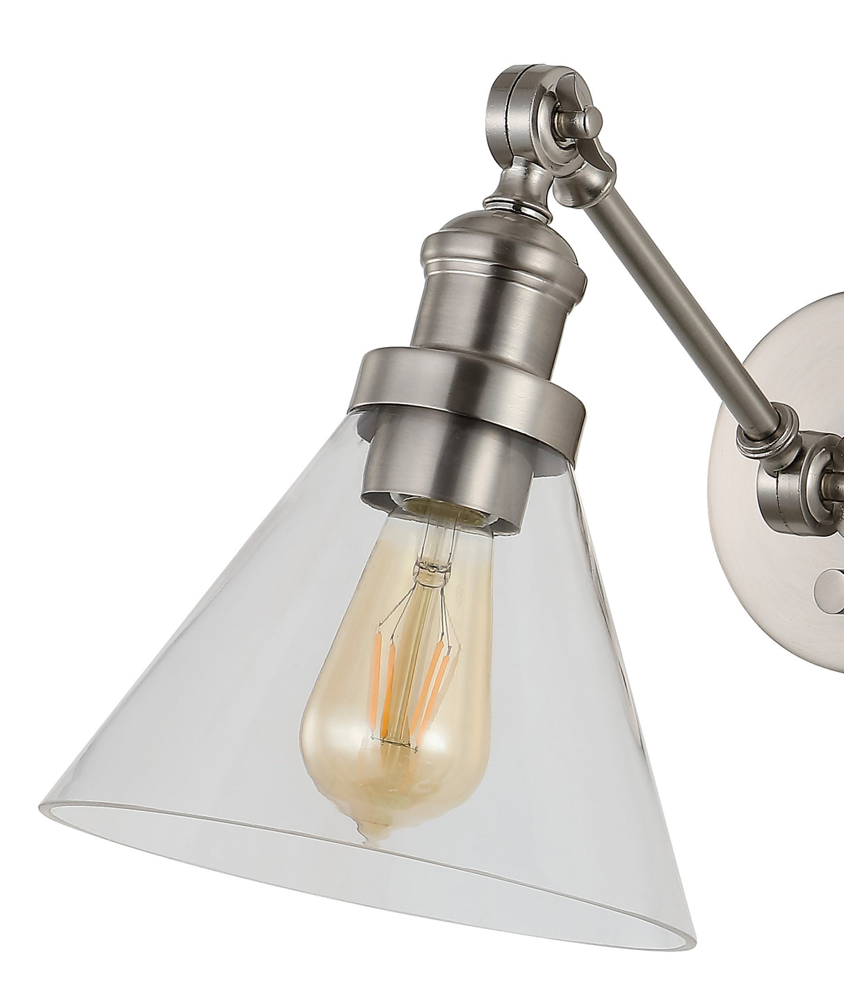 Cowie Iron/Glass Adjustable LED Wall Sconce
