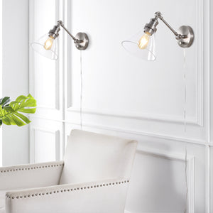 Cowie Iron/Glass Adjustable LED Wall Sconce