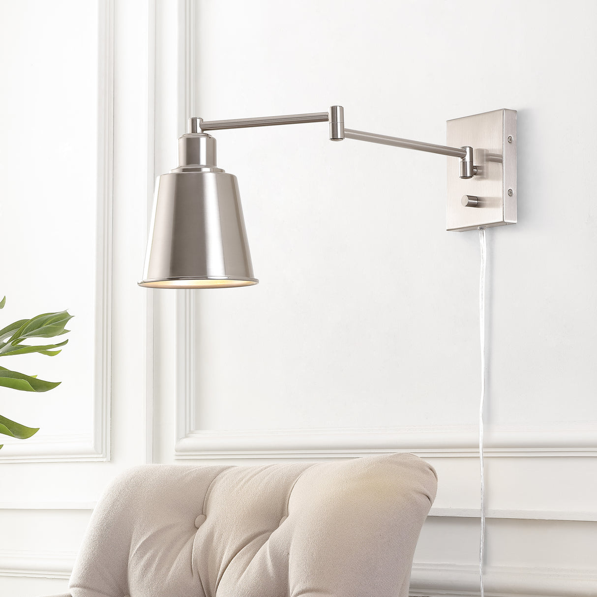 Cary Iron Contemporary Swing Arm LED Wall Sconce