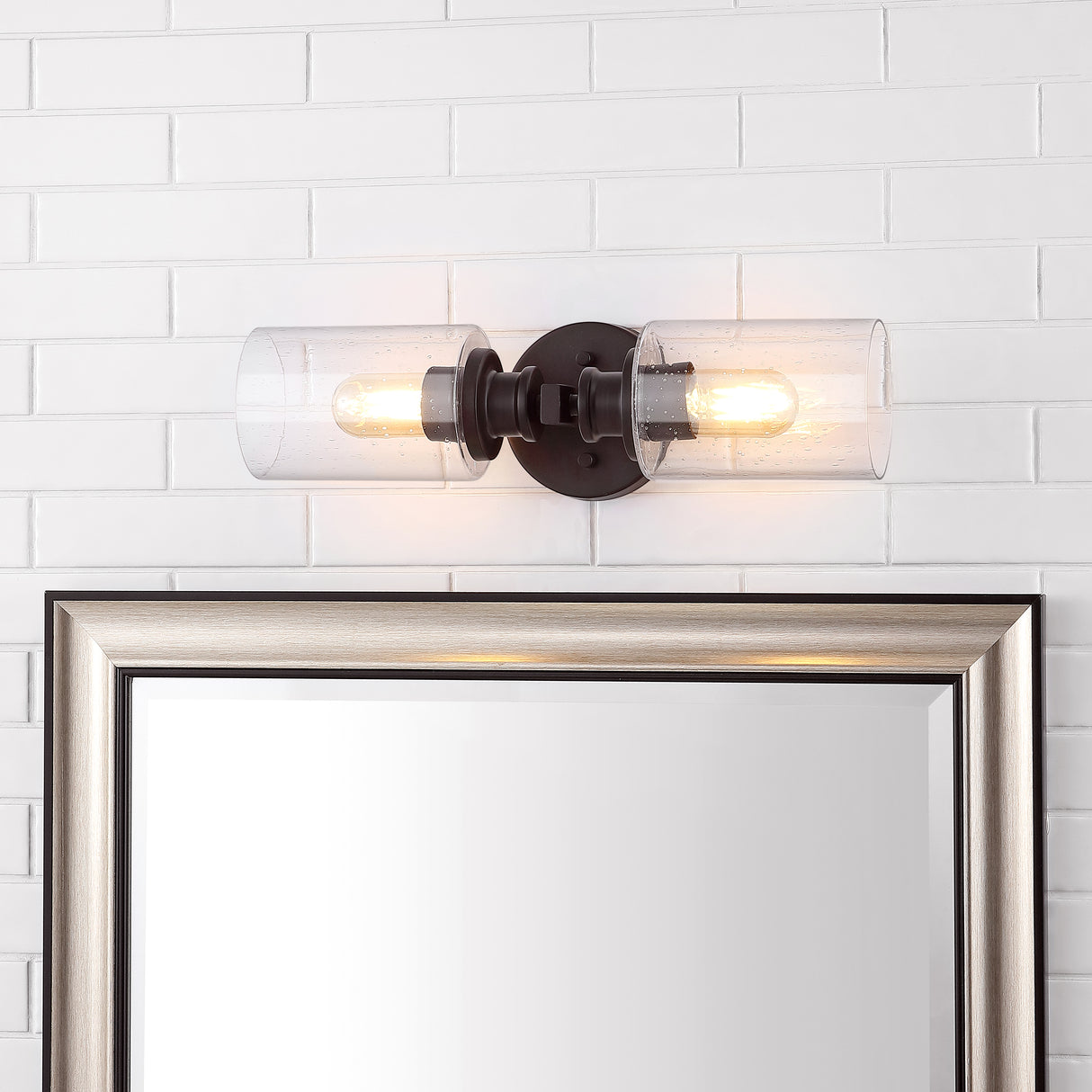 Jules-Cylinder-2-Light-Iron/Seeded-Glass-Farmhouse-Contemporary-LED-Wall-Sconce-Bathroom-Vanity-Lights