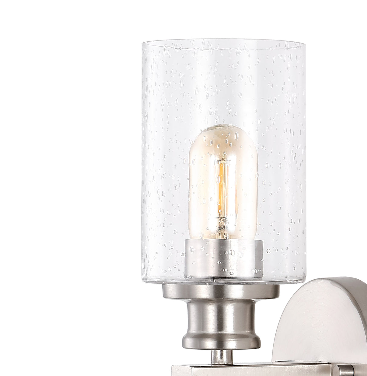 Jules Cylinder 2-Light Iron/Seeded Glass Farmhouse Contemporary LED Wall Sconce