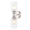 Jules Cylinder 2-Light Iron/Seeded Glass Farmhouse Contemporary LED Wall Sconce