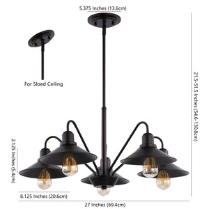 Cole 5-Light Metal Farmhouse Industrial LED Pendant