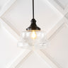 Schoolhouse 1-Light Bohemian Farmhouse Iron/Glass LED Pendant