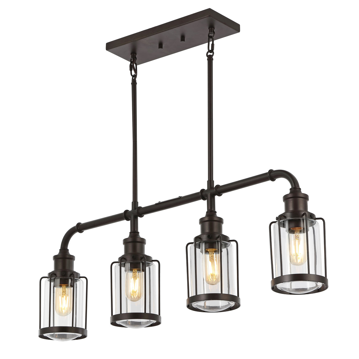 Abbott-4-light-farmhouse-industrial-iron/glass-linear-led-pendant-Pendants