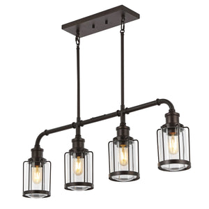 Abbott-4-light-farmhouse-industrial-iron/glass-linear-led-pendant-Pendants