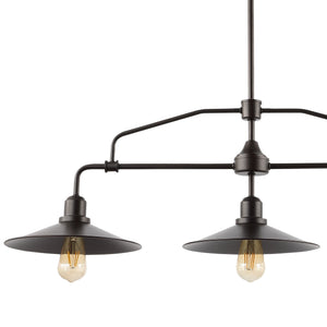 Nathan 3-Light Industrial Farmhouse Iron Linear LED Pendant
