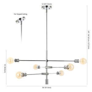 Atlas 6-Light Modern Vintage Iron Arm-Adjustable LED Pendant
