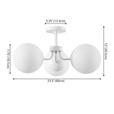 Olivier 3-light bohemian farmhouse iron/frosted glass led semi flush mount