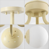 Olivier 3-light bohemian farmhouse iron/frosted glass led semi flush mount