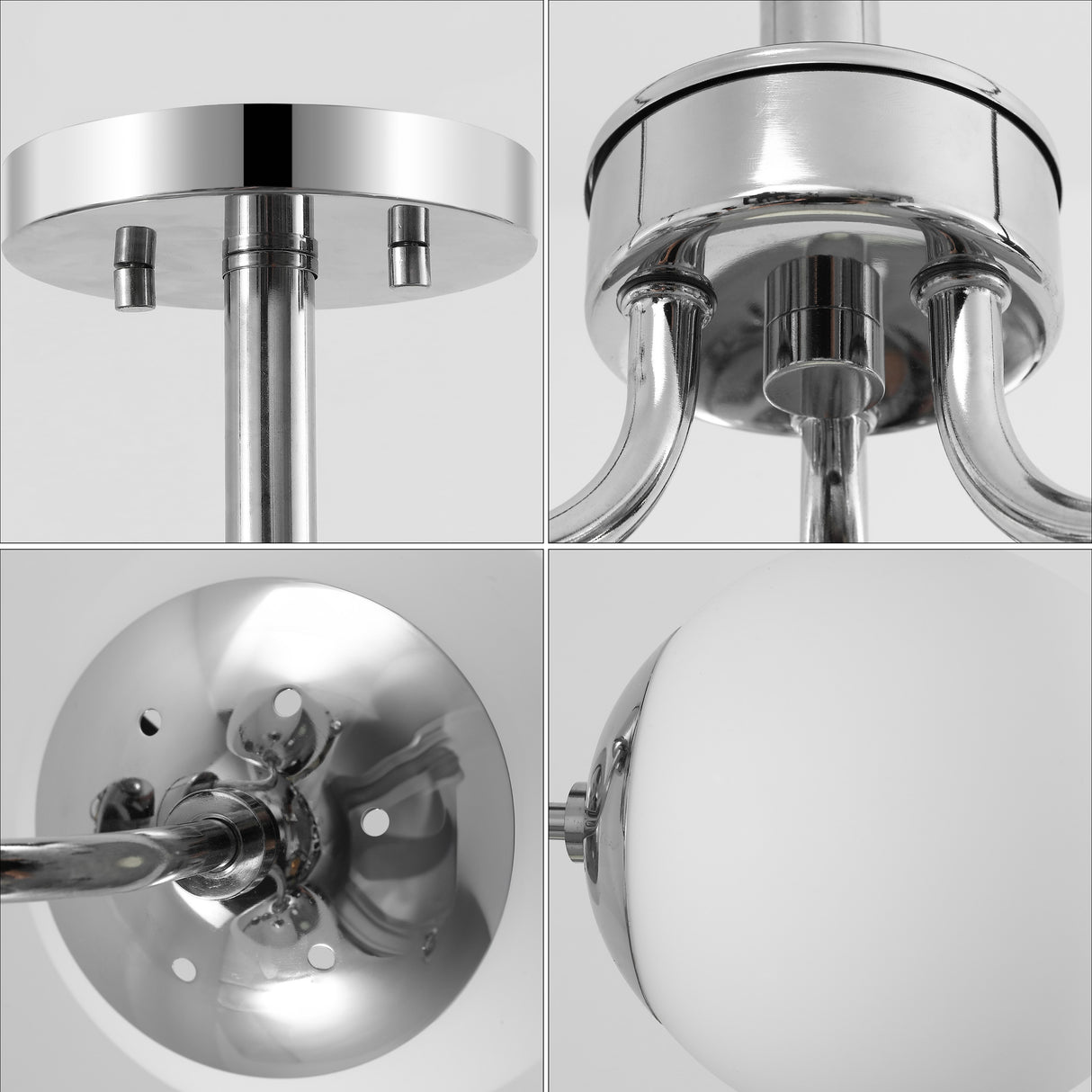 Olivier 3-light bohemian farmhouse iron/frosted glass led semi flush mount
