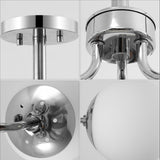 Olivier 3-light bohemian farmhouse iron/frosted glass led semi flush mount