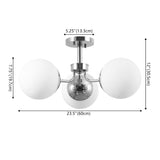 Olivier 3-light bohemian farmhouse iron/frosted glass led semi flush mount