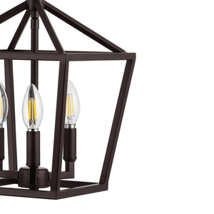 Ojai 3-Light Iron Classic Modern Pagoda LED Pendant Lantern