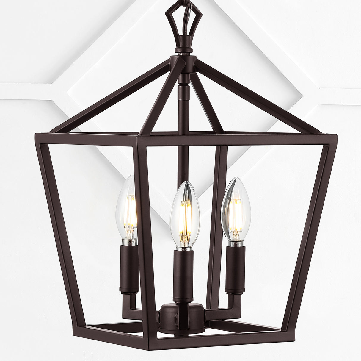 Ojai 3-Light Iron Classic Modern Pagoda LED Pendant Lantern