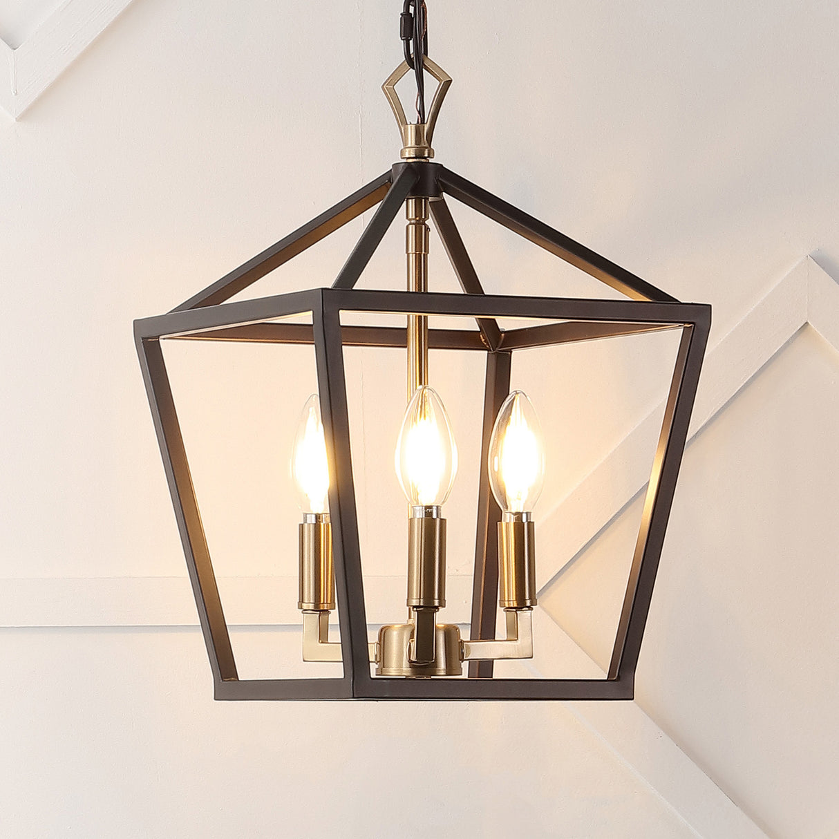 Ojai 3-Light Iron Classic Modern Pagoda LED Pendant Lantern