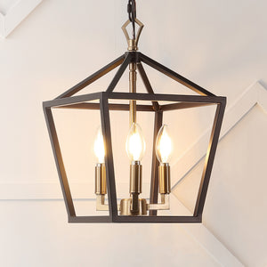 Ojai 3-Light Iron Classic Modern Pagoda LED Pendant Lantern
