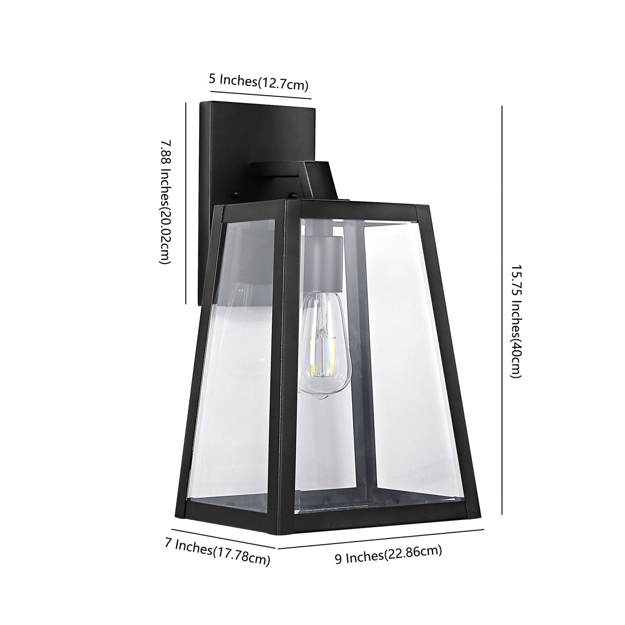Pasadena Iron/Glass Modern Industrial Angled LED Outdoor Sconce