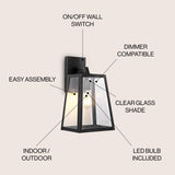 Pasadena Iron/Glass Modern Industrial Angled LED Outdoor Sconce
