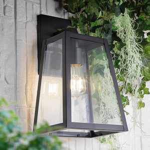 Pasadena Iron/Glass Modern Industrial Angled LED Outdoor Sconce