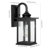 Cary 1-Light Iron/Glass Traditional Modern Lantern LED Outdoor Sconce