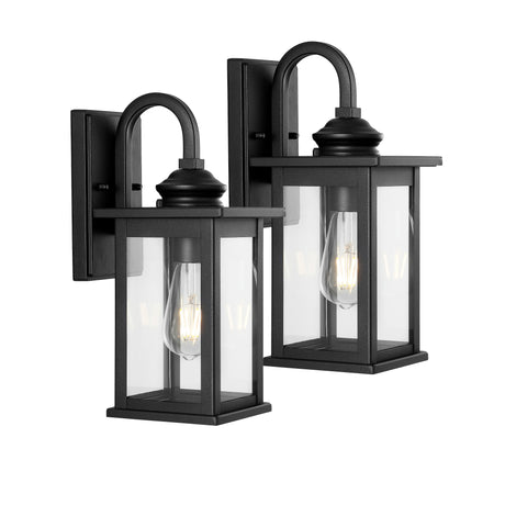 Cary-1-Light-Iron/Glass-Traditional-Modern-Lantern-LED-Outdoor-Sconce-Outdoor-Lighting