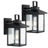 Bungalow-1-Light-Iron/Seeded-Glass-Rustic-Traditional-Lantern-LED-Outdoor-Sconce-Outdoor-Lighting