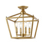 Plains 4-Light Iron Modern Farmhouse Pagoda LED Semi Flush Mount Lantern