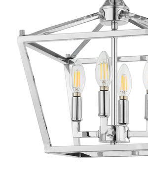 Plains 4-Light Iron Modern Farmhouse Pagoda LED Semi Flush Mount Lantern