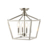 Plains 4-Light Iron Modern Farmhouse Pagoda LED Semi Flush Mount Lantern