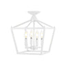 Plains 4-Light Iron Modern Farmhouse Pagoda LED Semi Flush Mount Lantern