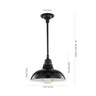 Jasper 1-Light Farmhouse Industrial Indoor/Outdoor Iron LED Pendant