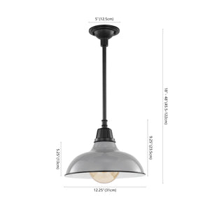 Jasper 1-Light Farmhouse Industrial Indoor/Outdoor Iron LED Pendant