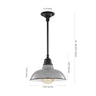 Jasper 1-Light Farmhouse Industrial Indoor/Outdoor Iron LED Pendant
