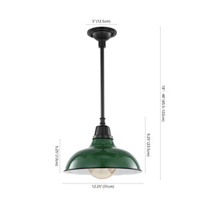 Jasper 1-Light Farmhouse Industrial Indoor/Outdoor Iron LED Pendant