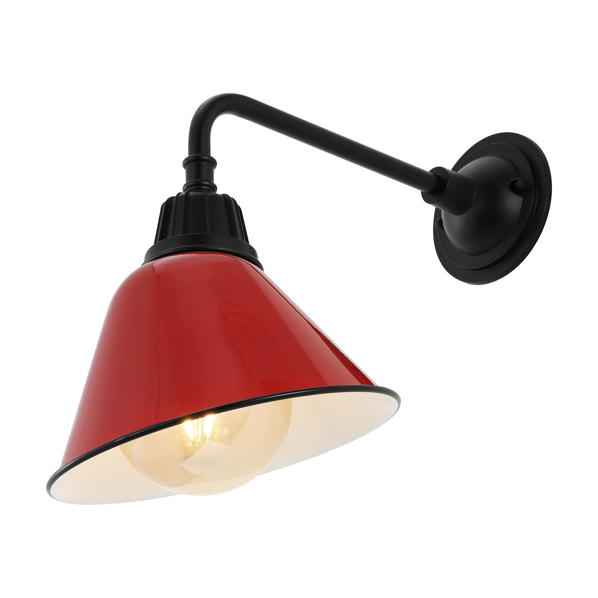 Croydon 1-Light Farmhouse Industrial Indoor/Outdoor Iron LED Gooseneck Arm Outdoor Sconce