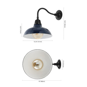 Aurora 1-Light Farmhouse Industrial Indoor/Outdoor Iron LED Gooseneck Arm Outdoor Sconce