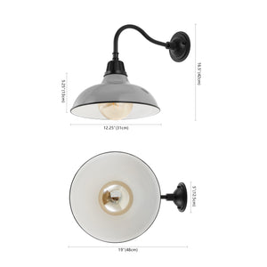 Aurora 1-Light Farmhouse Industrial Indoor/Outdoor Iron LED Gooseneck Arm Outdoor Sconce