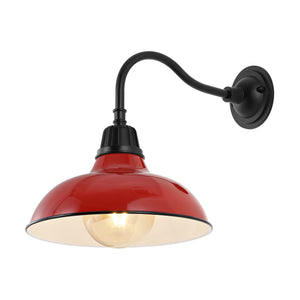 Aurora 1-Light Farmhouse Industrial Indoor/Outdoor Iron LED Gooseneck Arm Outdoor Sconce