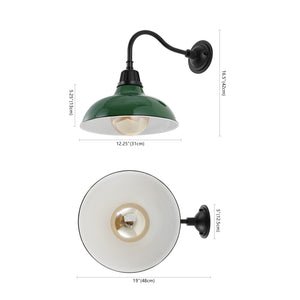 Aurora 1-Light Farmhouse Industrial Indoor/Outdoor Iron LED Gooseneck Arm Outdoor Sconce