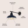 Wallace 1-Light Farmhouse Industrial Indoor/Outdoor Iron LED Victorian Arm Outdoor Sconce