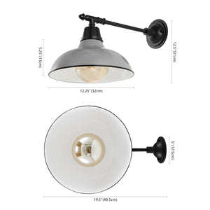 Wallace 1-Light Farmhouse Industrial Indoor/Outdoor Iron LED Victorian Arm Outdoor Sconce