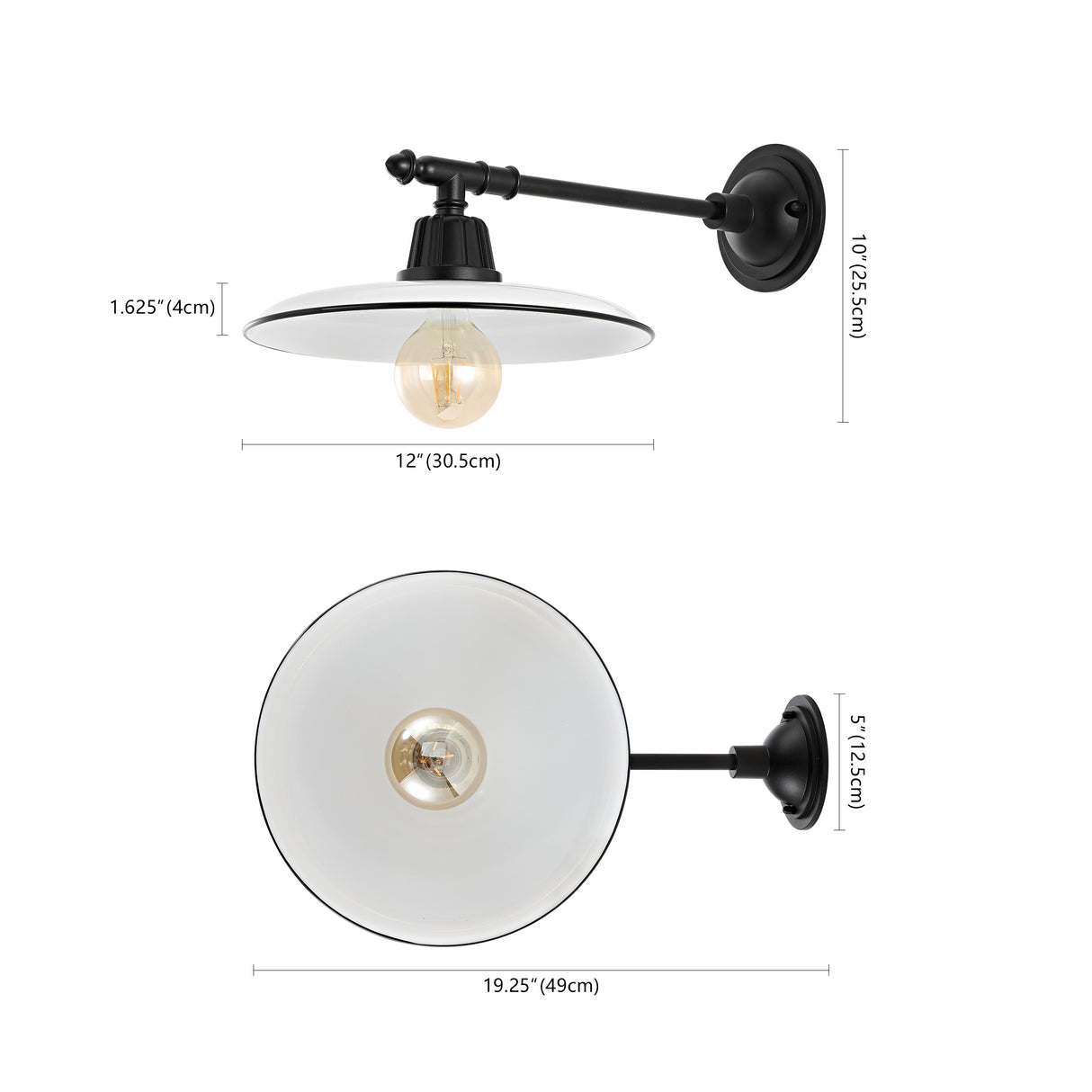Bonner 1-Light Farmhouse Industrial Indoor/Outdoor Iron LED Victorian Arm Outdoor Sconce