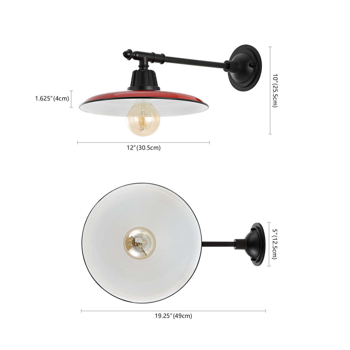 Bonner 1-Light Farmhouse Industrial Indoor/Outdoor Iron LED Victorian Arm Outdoor Sconce