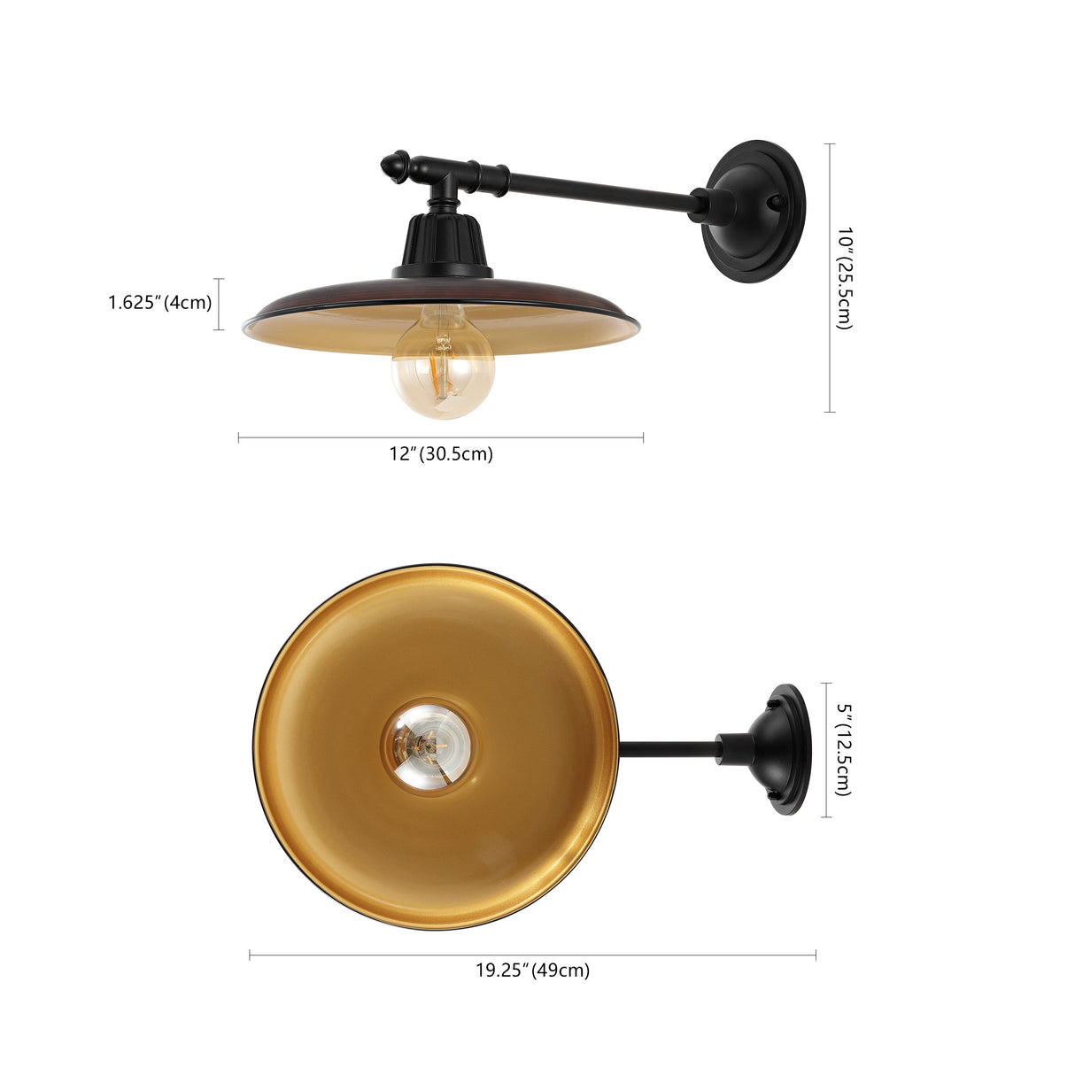 Bonner 1-Light Farmhouse Industrial Indoor/Outdoor Iron LED Victorian Arm Outdoor Sconce