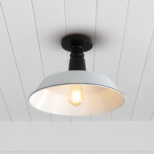 Camila 1-Light Classic Industrial Indoor/Outdoor Iron LED Semi Flush Mount